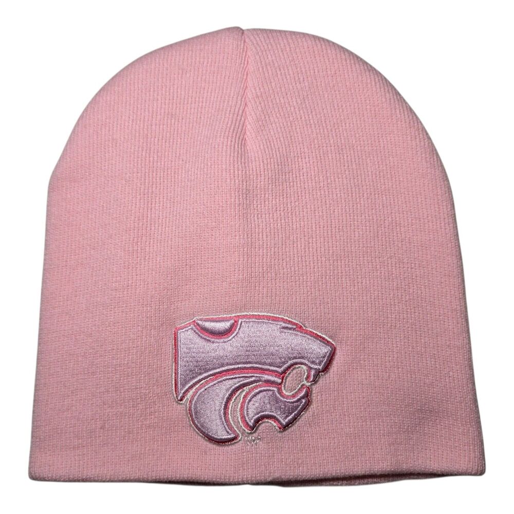 Kansas State Wildcats NCAA Pink Knit Beanie 100% Acrylic One Size NWOT Unisex
